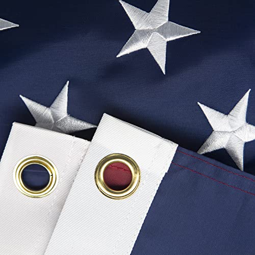 2x3 American Flag Made in USA, Best Embroidered Stars and Sewn Stripes, 210D Heavy Duty Oxford Nylon, Suitable For Outdoor High Winds Areas (American flag 2x3 FT)