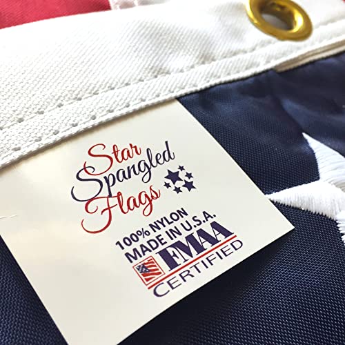 American Flag 2x3-100% Made In USA using Tough, Long Lasting Nylon Built for Outdoor Use, Featuring Embroidered Stars and Sewn Stripes plus Superior Quadruple Stitching on Fly End