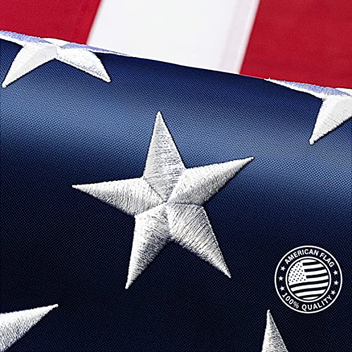 American Flag 2 x 3 ft, Made for High Wind, Heavy Duty US Flags for Outside, Durable Nylon USA Flag with Luxury Embroidered Stars Sewn Stripes Brass Grommets