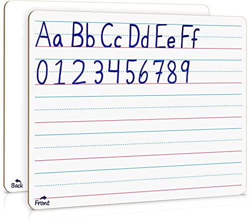 Double Sided Whiteboard Lined Dry Erase Board for Kids Ruled Writing Board Handwriting Practice - Small White 9x12 Dry Erase Board with Lines Education Teacher Supplies