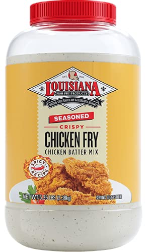 Louisiana Fish Fry Seasoned Chicken Fry 1 Gallon - 5.25lbs (Pack of 1) - Authentic Southern Goodness, Distinct Louisiana Spices - Perfect for Frying Crispy Flavorful Chicken - Made with Enriched Wheat Flour - Elevate Your Chicken with Louisiana Fish Fry