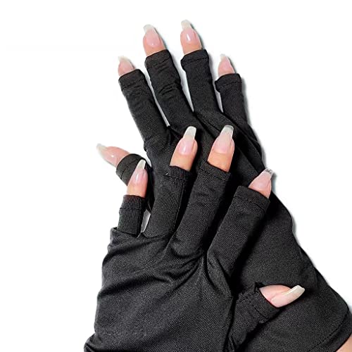 Faiteary Anti UV , Protection Fingerless Gloves for Gel Nail Lamp, for Making Manicures for Skin Care And Protecting Hands from UV Light