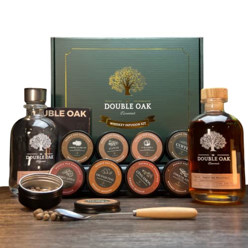 Whiskey Infusion Kit by Double Oak - 6 Different Flavors to Infuse in Your Favorite Whiskey - Gift Ideas for Men