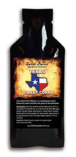 Texas Sweet Corn Whiskey Premium Essence | Bootleg Kit Refills | Thousand Oaks Barrel Co. | Gourmet Flavor for Cocktails Mixers and Cooking | 20ml 1oz Sachet (1 Packet)