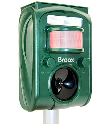 Broox 2024 Upgraded Solar Animal Repellent, Cat Repellent, Squirrel Repellent Outdoor, Deer Repellent, Ultrasonic pest Repeller, Waterproof Motion Detection, Dog, Raccoon, Skunk, Rabbit, Rodent