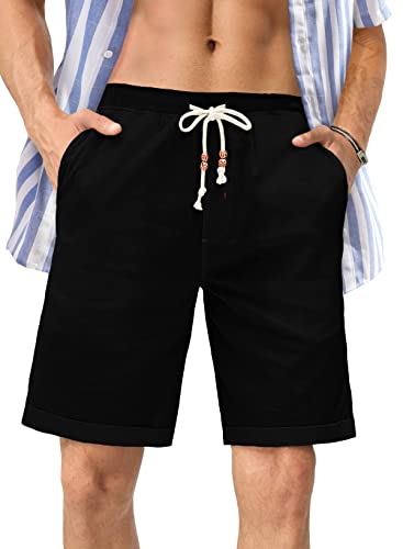 JMIERR Men's Shorts Casual Summer Cruise Beach Stretch Fit Twill Chino Golf Short with Pockets for Men, US 38(XL), 04 Black