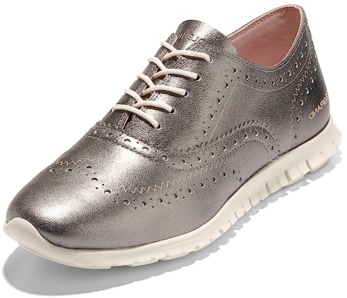 Cole Haan Women's Zerogrand Wing Oxford Closed Hole II, Dark Silver/Ivory, 8.5 M US