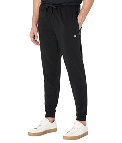 U.S. Polo Assn. Rib Bottoms Fleece Joggers Black LG