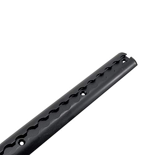 Pit Posse PP2995BK 4 ft Heavy-Duty Aluminum L Track Tie Down Rail with Rounded Design - S Track Anchor for Cargo, Utility, Trucks, Flatbed, Enclosed Trailer, RV, SUV - 4000 lb Lift Capacity (Black)