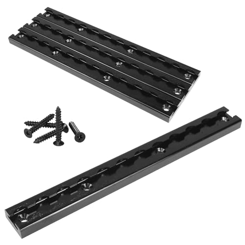 4pcs L Track Tie Down System|12inch Length-L Track Black Powder Coated AluminumUse On Securing Motorcycles, Dirt Bikes, ATVs, Pickup Trucks, Vans, Or Utility Trailers