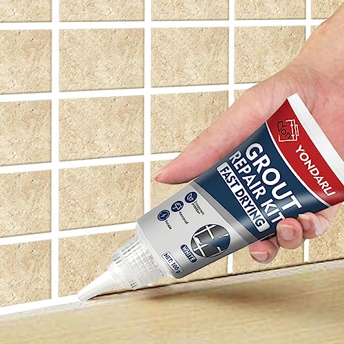 Tile Grout, 2 Pack White Grout Filler Tube, Grout Sealer for Bathroom, Shower, Kitchen, Floor Tile, Fast Drying Grout Pen Paint, Grout Repair Kit Restore and Renew Tile Joints Line, Gaps