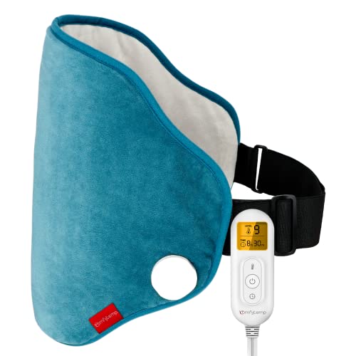 Upgraded Heating Pad for Back Pain Relief, Comfytemp XL Electric Heated Back Wrap for Cramps with Strap, 9 Heat Levels, 5 Auto-Off, Stay On, Backlight Heat Wrap for Lower Back Pain -15"x 24", Blue