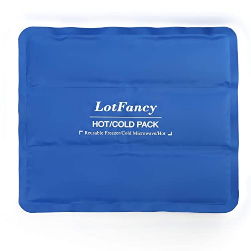 LotFancy Ice Pack for Injuries, Reusable Large Hot Cold Pack for Therapy, Heating or Cooling Gel Pad for Back Shoulder Waist Sprains, Muscle or Joint Pain Relief