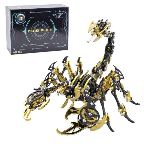 Foxcokie Scorpion 3D Metal Puzzles for Adults, Mechanical Scorpion 3D Metal Model Kits DIY Assembly Gift Ornaments for Living Room Office Collection (200PCS+)