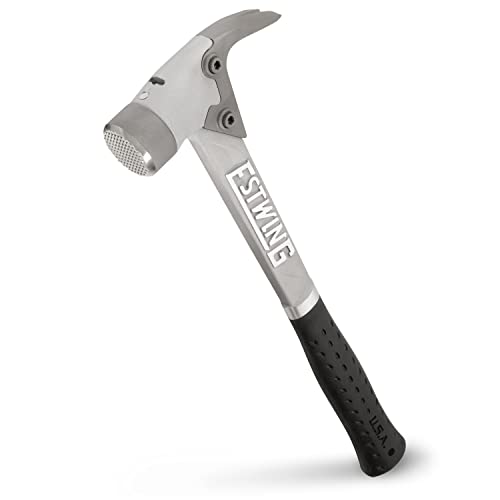 ESTWING AL-PRO Aluminum Framing Hammer - 14 oz Straight Rip Claw with Milled Face & Shock Reduction Grip - ALBKM , Black