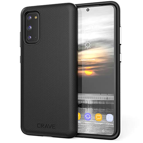 Crave Dual Guard for Samsung Galaxy S20 Case, Shockproof Protection Dual Layer Case for Samsung Galaxy S20, S20 5G - Black