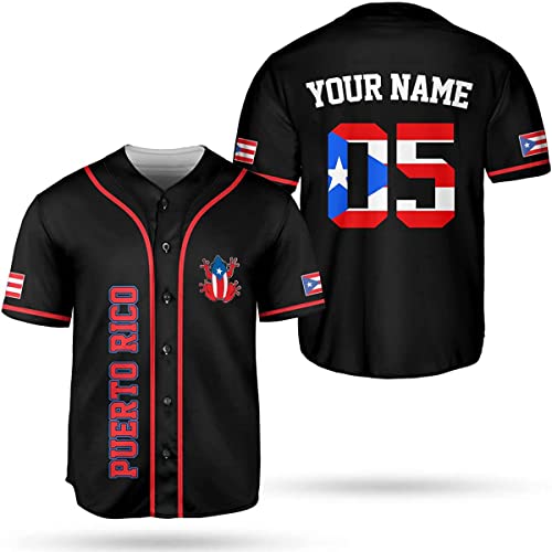 RoyalBro Personalized Puerto Rico Baseball Shirt Custom Team Name Puerto Rican Baseball Jersey Puerto Rican Baseball Men (Style 3)