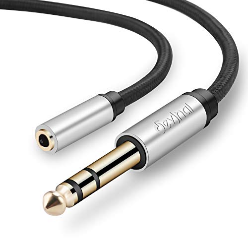 Devinal 1/4 inch to 3.5mm Female Long Headphone Extension Cable, 6.35mm to 3.5mm (1/8" inch) Female TRS Adapter, Quarter inch to Minijack Female Stereo Cord Converter Connector 10 feet/ 3M