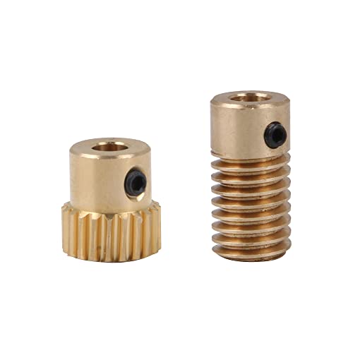 CNBTR 5mm Bore Hole Diameter Brass Gear Shaft with 20 T Wheel 0.5 Modulus Set Drive Gear Box Shaft