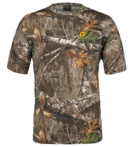 SCENTBLOCKER Scent Blocker Fused Cotton Lightweight Short-Sleeve Camo Hunting Shirt for Men (RT Edge, Medium)