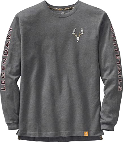 Legendary Whitetails Men's Standard Legendary Non-Typical Long Sleeve T-Shirt, Charcoal Heather, X-Large
