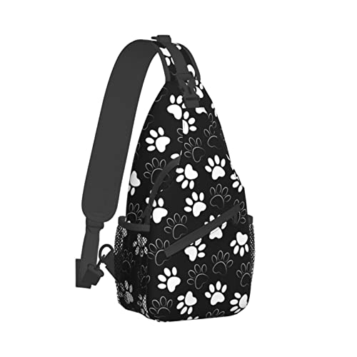 Sling Bag, Dog Paw Crossbody Sling Backpack Travel Hiking Chest Bag Daypack For Purses Shoulder Body Bag Women Men'S