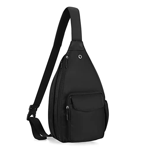 XEYOU Women's Sling Crossbody bag Casual Daypack Outdoor Travel Hiking Backpack for Cycling Walking Dog Hiking (Black)