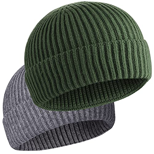 vidsel Short Fisherman Beanie for Men Women, Swag Wool Knit Cuff Trawler Skullcap,Winter Warm Hats