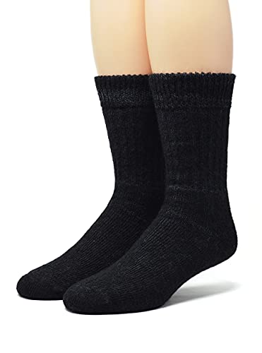 WARRIOR ALPACA SOCKS - Unisex Toasty Toes Ultimate Alpaca Socks For Men And Women (Large, Black Heather)