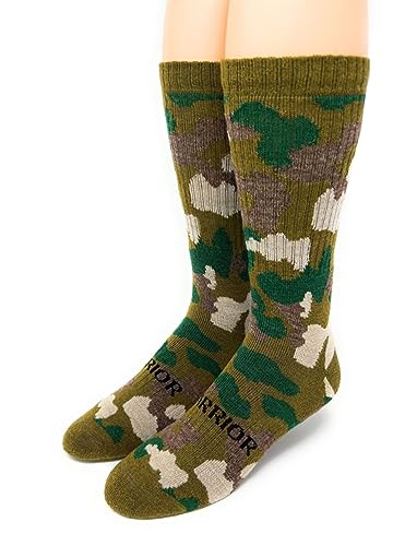 WARRIOR ALPACA SOCKS - Alpaca Wool Heavy-Duty Hunting Camouflage Socks for Men & Women, Terry Lined (X-Large, Multi Camo)