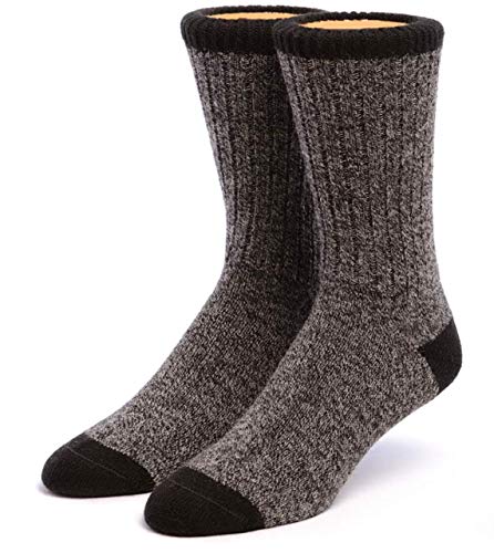 WARRIOR ALPACA SOCKS - Unisex Base Camp Alpaca Wool Hiking Socks for Men & Women - Black/Cinder Medium