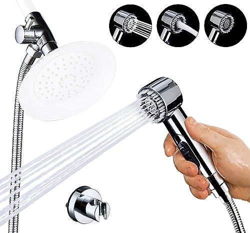 V-Frankness Dog Shower Attachment for Pet Bathing and Washing, High Pressure 3 Mode Handheld Sprayer with ON/OFF Switch, Metal Diverter, 100 Inches Stainless Steel Hose, No Drill Hook