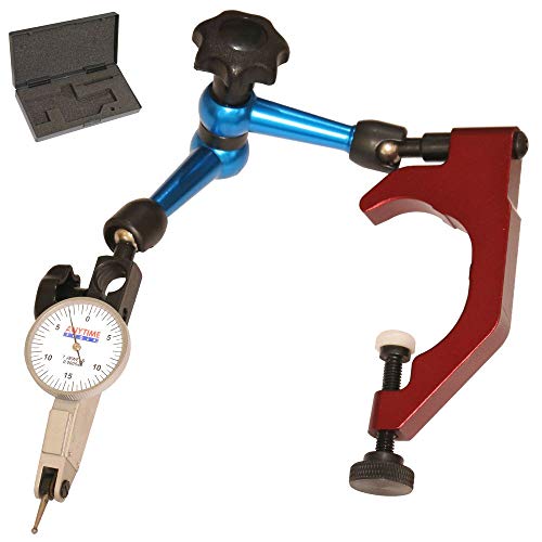 Anytime Tools Test Indicator 0.0005inches 0-15-0 and Holder Quill Clamp for Bridgeport Mill Cenral Locking 3D Arm 1-7/8inches Anytime Tools