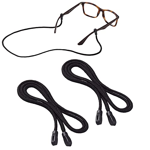 Peeper Keepers Eyeglass Retainer | Supercord | Eyeglass Holder | Black, 2pk | w/Microfiber Cloth, Screwdriver