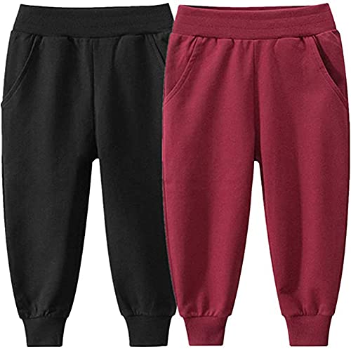 HAXICO Toddler Kids Sweatpants Casual Cotton Jogger Pants Unisex ActivePants for Boys&Girls