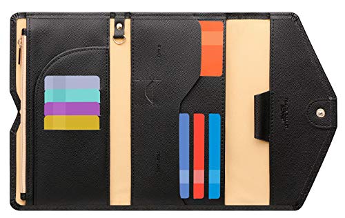 Zoppen Multi-purpose Rfid Blocking Travel Passport Wallet (Ver.4) Tri-fold Document Organizer Holder, 1 Black