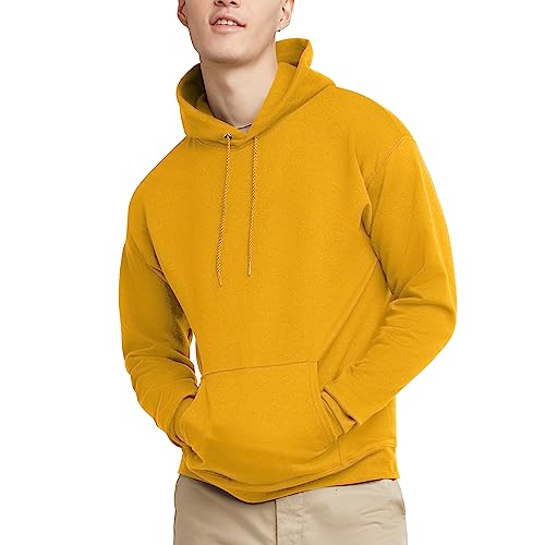 Hanes Men's Pullover EcoSmart Hooded Sweatshirt, gold, 5X Large