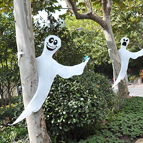 JOYIN 2 Pack 53" Halloween Bendable Tree Wrap Ghost for Halloween Decoration Outdoor, Lawn Decor, Tree, Pilar Decorations, Ghost Party Supplies