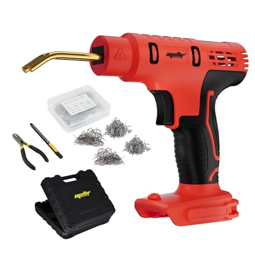 Plastic Welder, Mellif Cordless Hot Stapler Gun Compatible with Milwaukee 18V Battery (Battery NOT Included), Fast Heating Welding Machine w/ 4 Types 400pcs Hot Staples for Bumper/Kayak/Plastic Repair