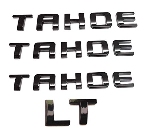 3D Raised and Strong Adhesive Decals Letters Badge Fit for Gm 07-16 Tahoe Glossy Shiny (Bright Black)