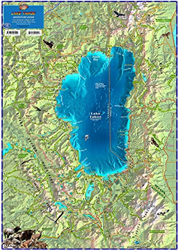 Lake Tahoe Adventure Map Laminated Poster