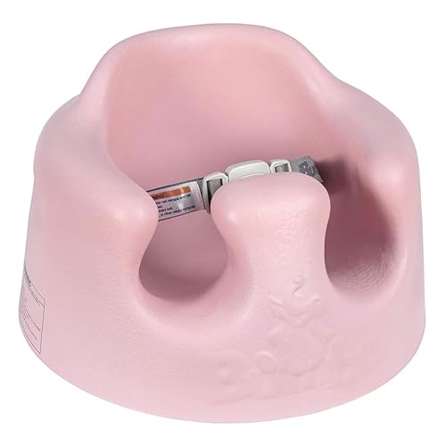 Bumbo Infant Comfortable Foam Floor Booster Seat Baby Chair for Sitting up w/ 3 Point Adjustable Safety Strap Harness & Rounded Backrest, Cradle Pink