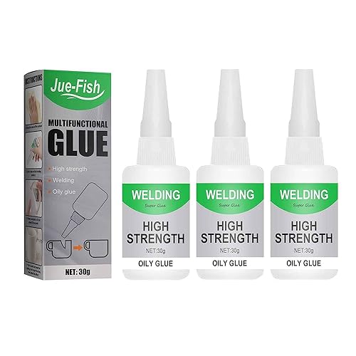 Jue Fish Glue, Jue Fish Multifunctional Glue, Jue-Fish Welding High-Strength Oily Glue, Uniglue Universal Super Glue Welding High-Strength Oily Glue (3 Pcs)