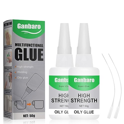 2 Pcs Welding High-Strength Oily Glue, Universal Adhesive Glue, Clear Craft Glue | Extra Strength Waterproof Instant Glue for Plastic, Wood, Ceramics, Metal | Dry in 10s (50g/Count)