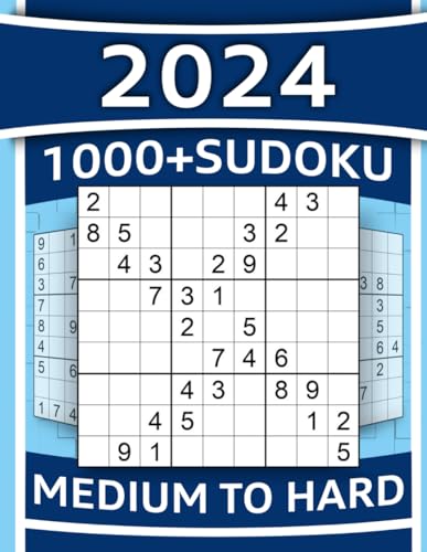 1000+ Sudoku Puzzles for Adults: Medium to Hard Sudoku Puzzles with Detailed Step-by-step Solutions and Hints When You Get Stuck (Fun Adult Activity Books)