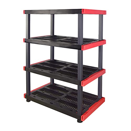 CX Craftsman, 4-Tier Highly Durable Storage Rack, 200lbs/shelf, (55H x 40W x 24D), Interlocking Shelving Unit and Weather-Resistant Design, American Made Garage Shelf