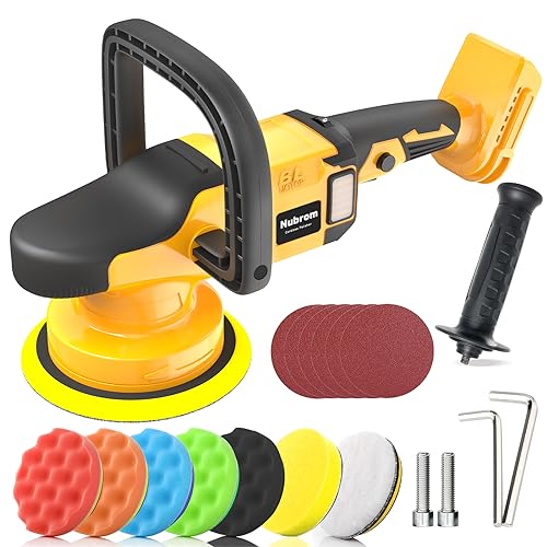 Cordless Car Buffer Polisher for Dewalt 20V Battery, Polishing Waxer Machine Kit with 6 Variable Speed Up to 6800RPM, for Car Detailing/Polishing/Waxing(Battery Not Included)