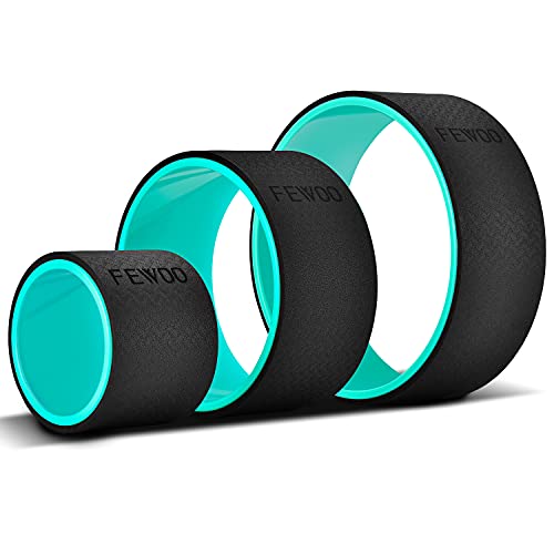 Yoga Wheel Set 3 Pack for Back Pain, Yoga Prop Wheel, Sports Yoga Back Roller for Pain Relief, Stretching, Improving Flexibility, Massages and Backbends (BLACK+GREEN 3 SET)