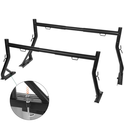 OUTPRIZE No-Drill Truck Rack, Heavy Duty Steel Extendable Truck Bed Ladder Rack, 800 lb. Capacity