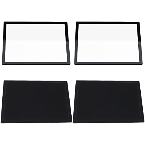 2Pcs Screen Lens Plastic Cover with Lower Frame Compatible with Nintendo DS Lite Top Screen Game Case Lens Frame 69x54mm Black